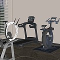 Indoor fitness equipment Treadmill 3d model