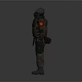 Tactical Armored Protective Suit With Helmet Goggles And Brown Pants Design