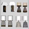 Modern Table Lamp Combination Metal Marble Table Lamp Decorative Lampshade Table Lamp Living Room Floor Table Lamp Study Room Table Lamp Simple Glass Fashion Table Lamp 3d model