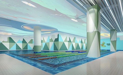 Modern Swimming Pool Cartoon Swimming Pool 3d model