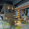 Modern Public Office Interior Design With Long Desks Computers And Window Views