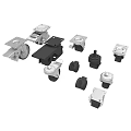 Durable Industrial Hardware Components Set With Casters Leveling Feet And Brackets