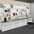 Track Bookshelf Bookcase Very Simple Wall Storage Rack Open Storage Rack One-word Laminar Module System 3d model