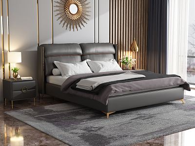 Light Luxury Background Double Bed model