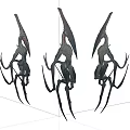 Slender Multi limbed Alien like Game and Movie Character With Long Beak and Extended Limbs