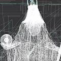Game Movie Character In Dark Robe With Crown Long Gray Beard Holding Red Orb Staff