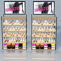Charming Street Shoe Display Racks With Multiple Shelves And Colorful Shoes