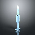 White Space Rocket With Yellow Stripe And Reflective Base For Cosmic Exploration