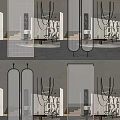 Modern partition glass brick screen partition 3d model