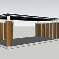 Modern Pergola Design With Wooden Columns Flat Roof And Marble Floor