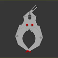 Gray Industrial Mechanical Equipment With Red Accents Top Handle Side Holes And Support Feet