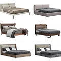Stylish Double Beds With Various Headboard Designs And Bed Frame Styles 3d model