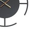 Modern Black Wall Clock With Golden Hands And Geometric Decorative Accents