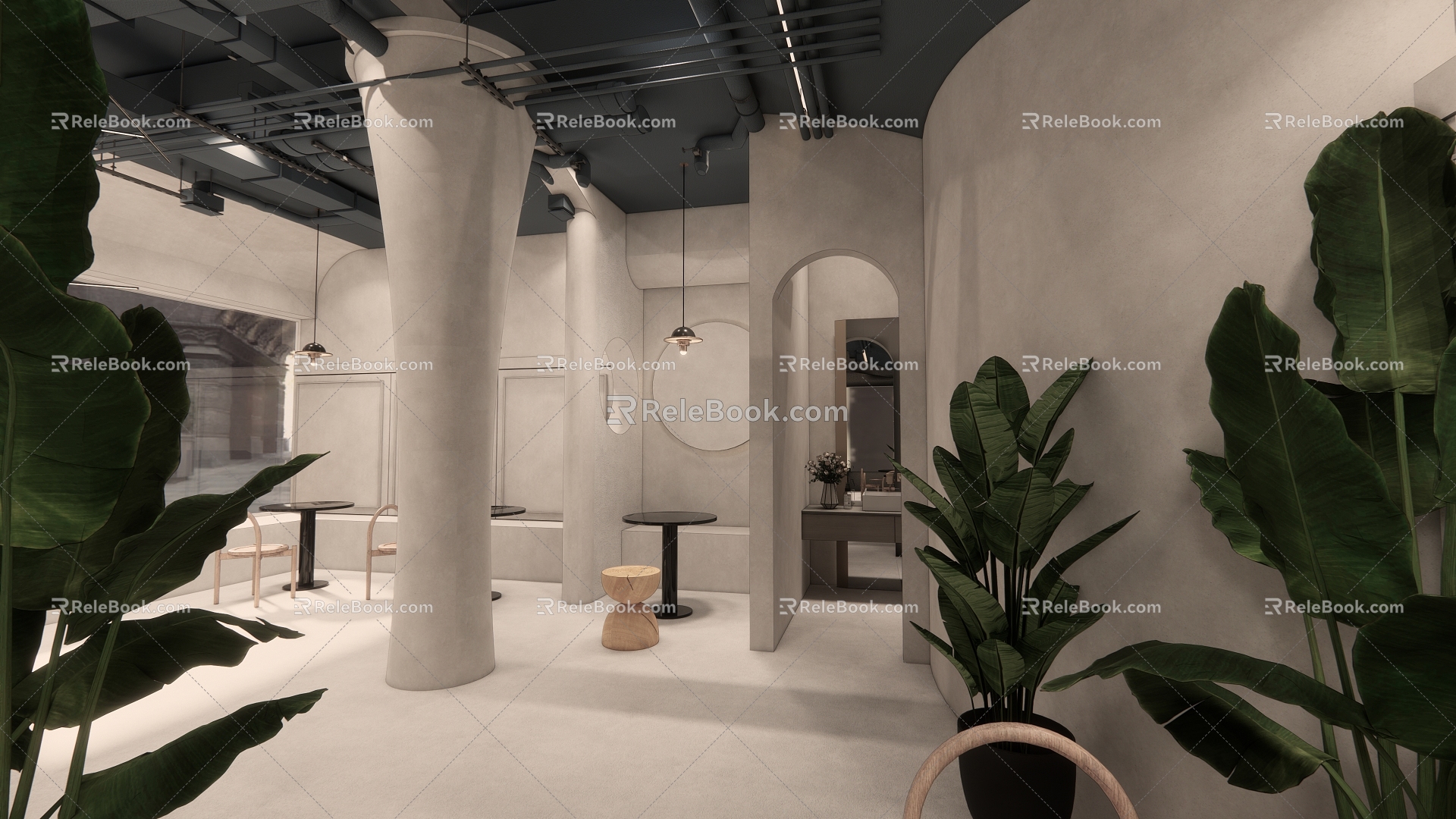 Quiet Style Coffee Shop 3d model