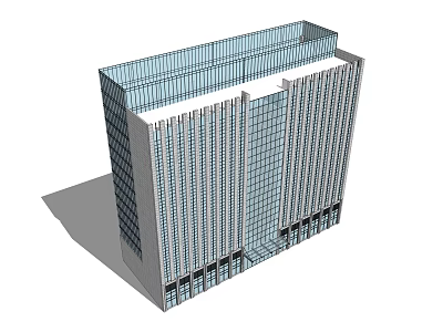 Modern High Rise Office Building With Glass Curtain Walls And Uniform Windows 3d model