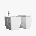 Modern White Bathroom Sink Design With Matching Ceramic Toilet And Faucet