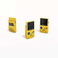 Yellow Retro Handheld Game Consoles With Classic Design And Colorful Buttons