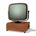 Vintage TV with Wooden Base Classic Screen and Nova 77 Design