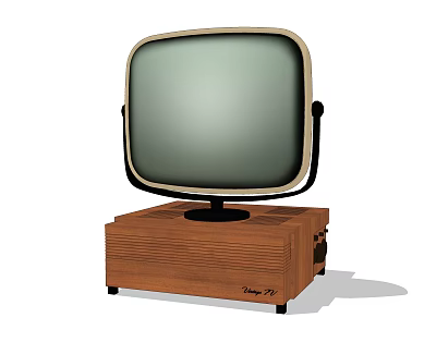 Vintage TV with Wooden Base Classic Screen and Nova 77 Design 3d model Vintage TV with Wooden Base Classic Screen and Nova 77 Design 3d model
