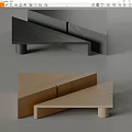 Modern Coffee Table With Black Marble Wooden Materials And Minimalist Geometric Design