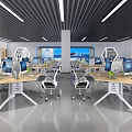 Modern Computer Classroom Office Training Room Display Large Screen Monitoring Room 3d model
