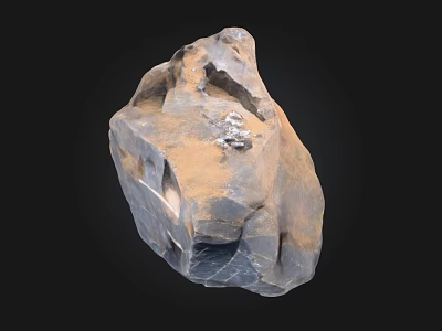 Natural Rough Stone And Solid Wood For Decorative Design Elements 3d model