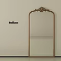 Poliform Elegant Full Length Mirror With Ornate Gold Frame On Light Colored Wall