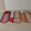 Stylish Cylindrical Shaped Rugs With Various Colors For Indoor Wooden Floor Decoration