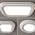 Modern Minimalist Ceiling Lights with Oval and Round Layered Gray Frames and White Panels