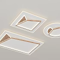 Modern Square and Round Ceiling Lights with Wooden Frame and Decorative Brown Warm Illumination