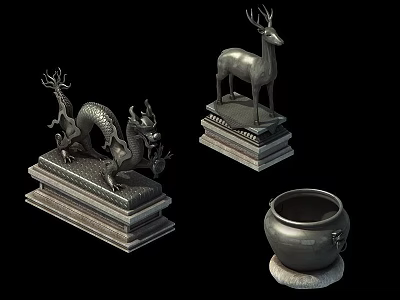 Chinese Ancient Ornaments Exposed to the Forbidden City 3d model