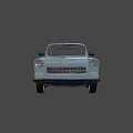 Light Blue Vintage Sedan With Round Headlights And Classic Front Grille Design