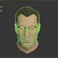 Game Movie Character 3D Head Model With Dark Hair Green Eyes And Realistic Skin