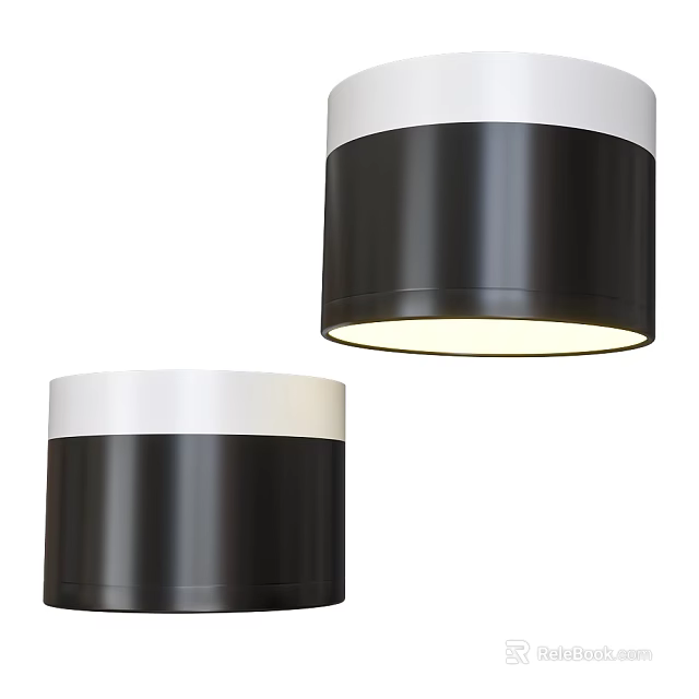 Modern Black and White Round LED Downlights for Home Interior Ceiling Lighting Design 3d model 