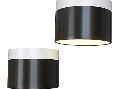 Modern Black and White Round LED Downlights for Home Interior Ceiling Lighting Design 3d model