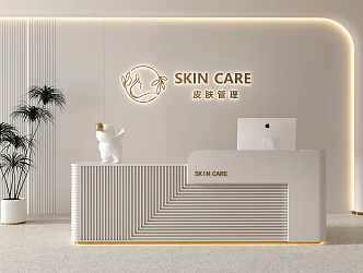 Simple Front Desk Beauty Salon Front Desk Cashier Reception Desk 3d model