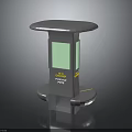 Modern Cityway Info Point Kiosk With Blue Top Green Panel And Seats