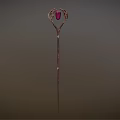 Wizard Magical Staff With Pink Gem And Golden Branch Creature Design