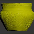 Vintage Ancient Clay Pottery Jar With Intricate Carved Patterns And Weathered Surface