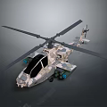 Military Camouflage Helicopter With Rotor Blades And Weapon Mounts Design