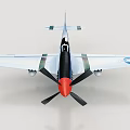 Vintage Fighter Jet With Red Nose Blue White Star Insignia White Fuselage And Green Stripes