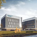 Modern Industrial Factory Park Featuring Multiple Buildings Green Areas And Planned Layout
