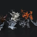 Modern Dynamic Water Splash Sculpture Carving with Transparent Material and Artistic Design