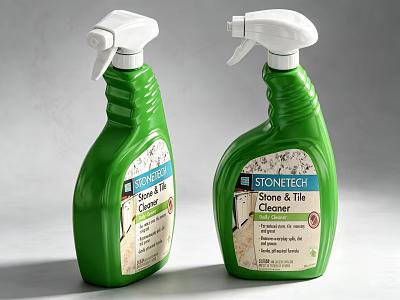 SINOTEC Spoon And Tile Cleaner In Green Spray Bottles For Household Use 3d model