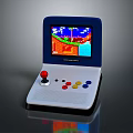 Retro Electronic Game Console with Screen Display Joystick and Colorful Buttons