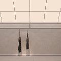 Modern Clothing Store Featuring Arched Design Glass Skylight Black Dress Mirror And Dark Curtains