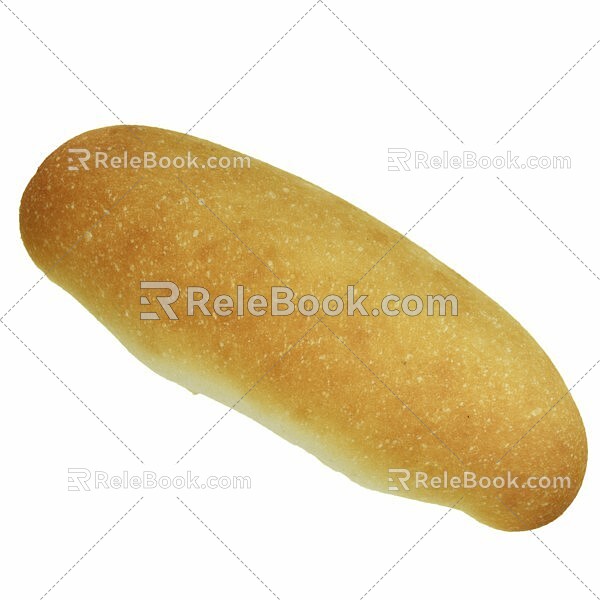 bread hot dog bread baked goods 3d model