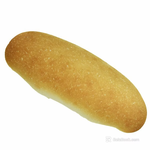 Freshly Baked Long Loaf Bread With Golden Brown Crust And Soft Texture 3d model 