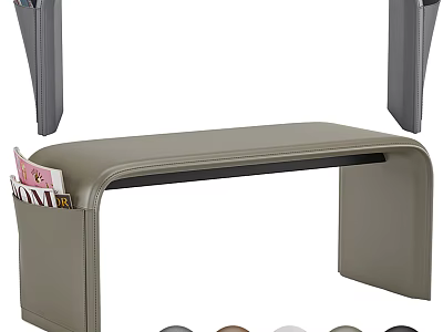 Ergonomic Gray Public Chair With Curved Design And Side Storage Pockets 3d model