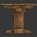 Rustic Solid Wood Bench With Metal Brackets And Sturdy Rectangular Top Design